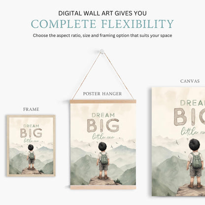 Dream Big Nursery Wall Art, Adventure Theme, Boys Room Decor - WildfieldPrints