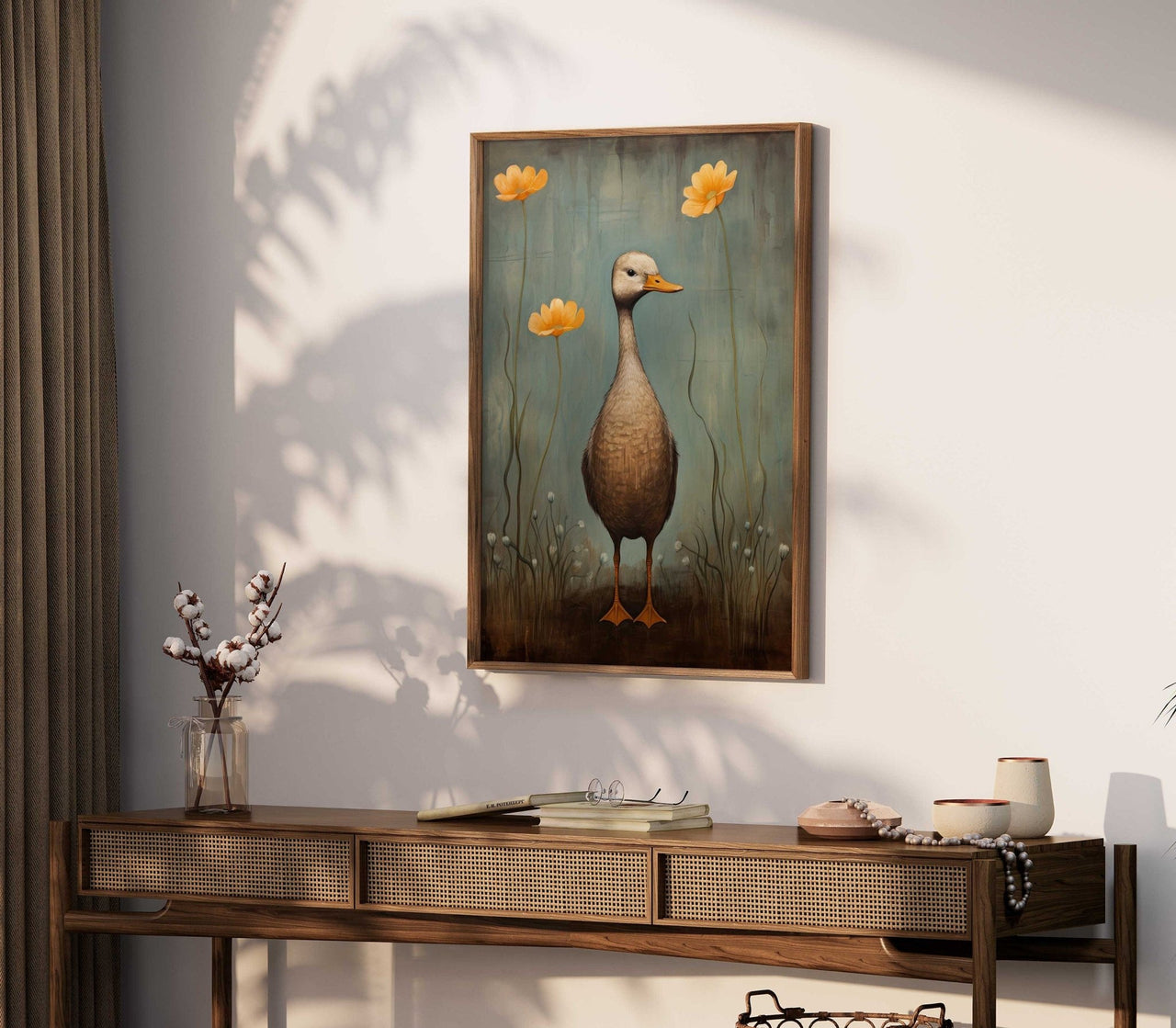 White Duck Wall Art – Farm Animal Nursery Print