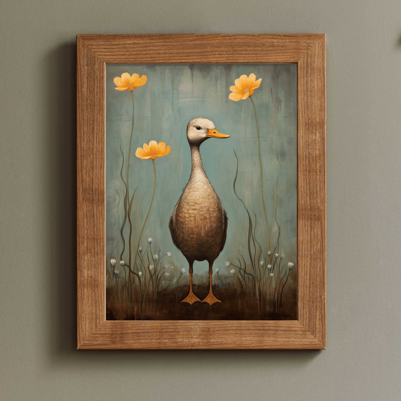 White Duck Wall Art – Farm Animal Nursery Print