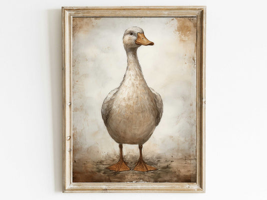 Duck Wall Art, Rustic Farmhouse Decor, Animal Print Collection - WildfieldPrints