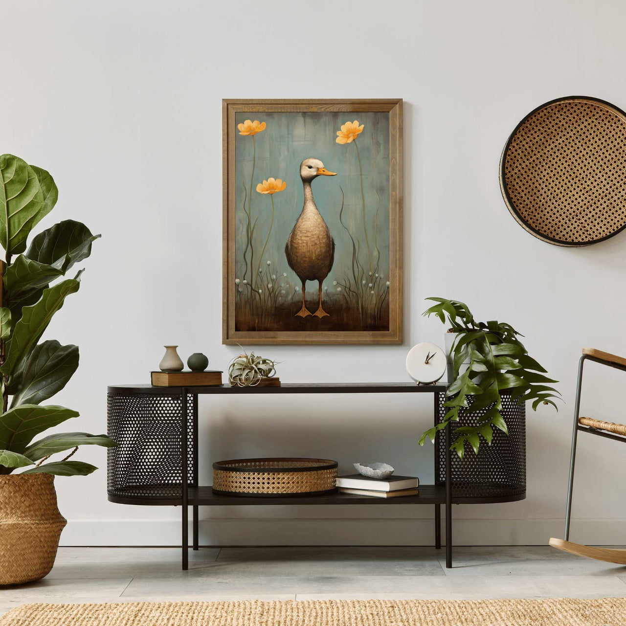 White Duck Wall Art – Farm Animal Nursery Print