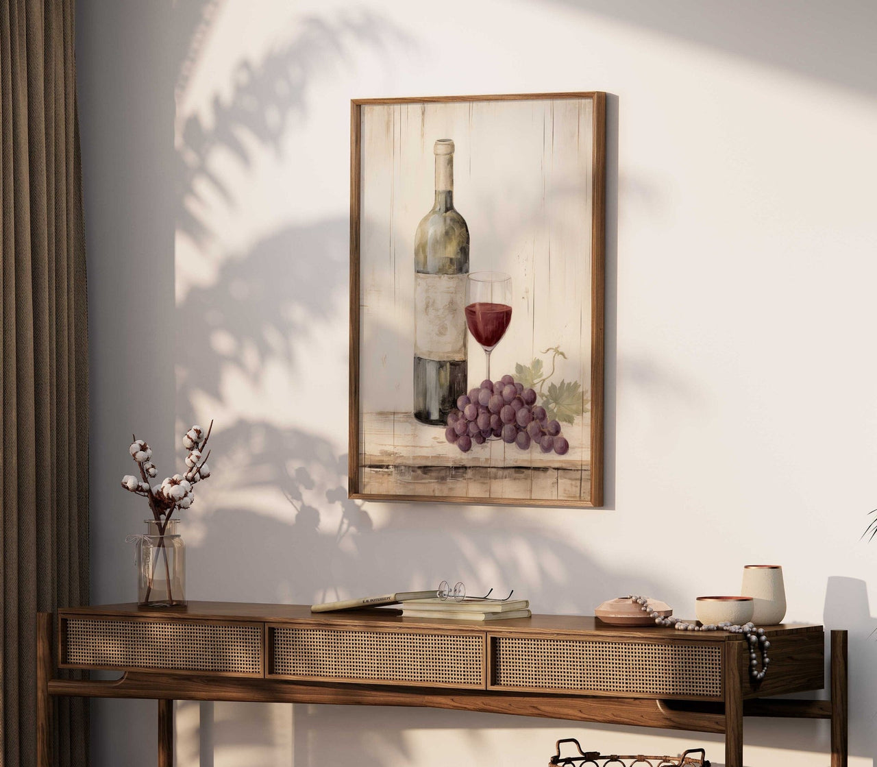 Vintage Wine Wall Art – Farmhouse Kitchen Print
