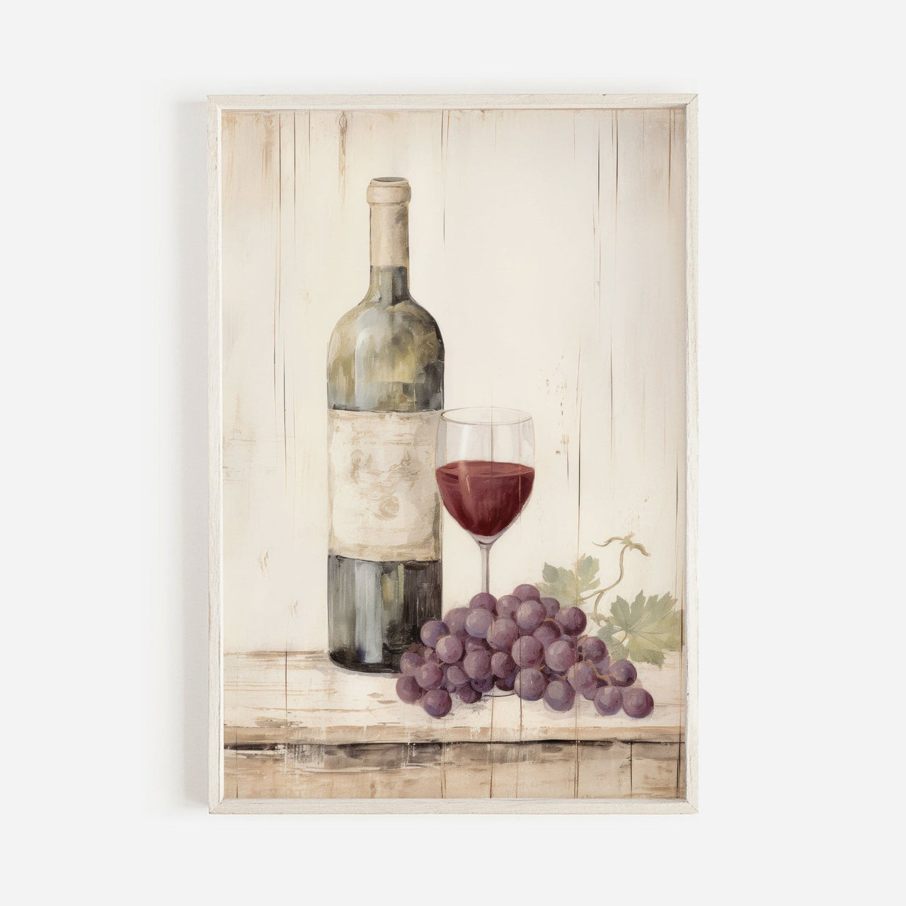 Vintage Wine Wall Art – Farmhouse Kitchen Print