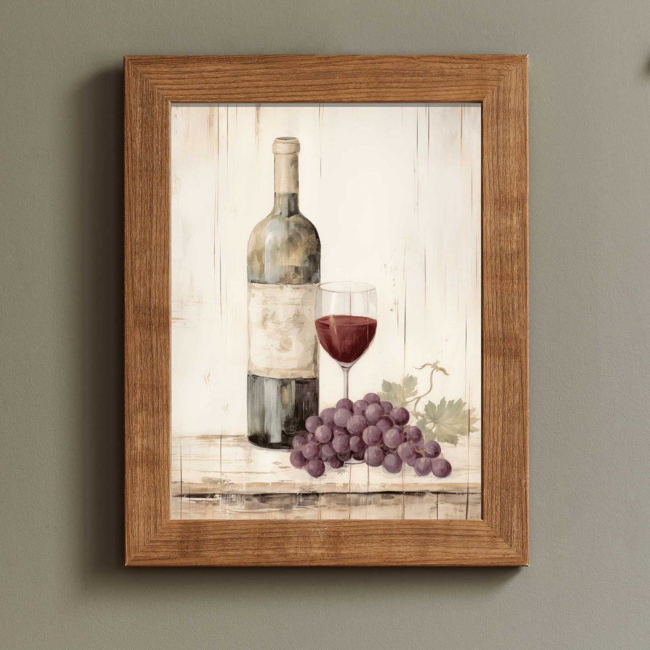 Vintage Wine Wall Art – Farmhouse Kitchen Print