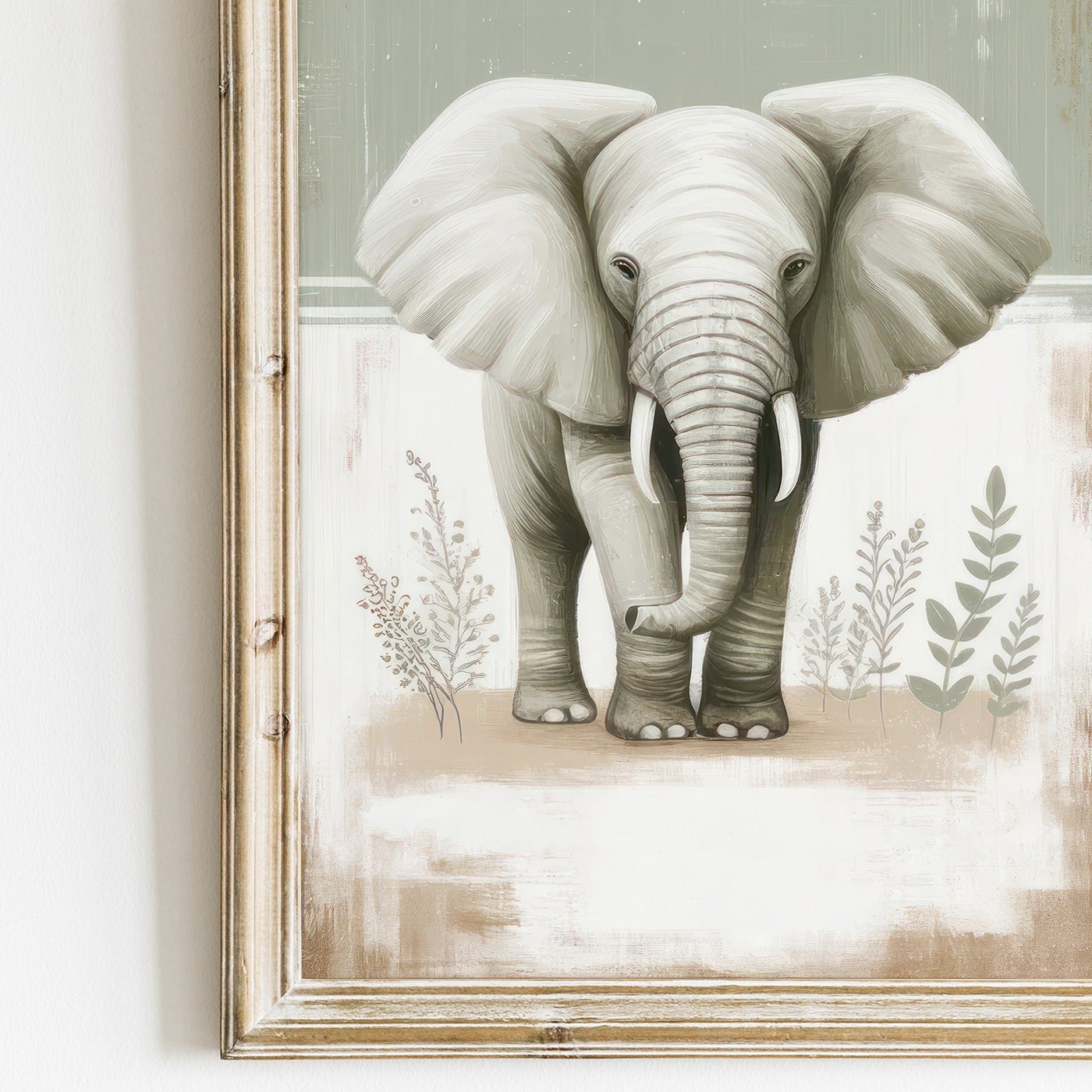 Elephant & Lion Nursery Wall Art, Safari Animal Room Decor, Vintage Prints - WildfieldPrints