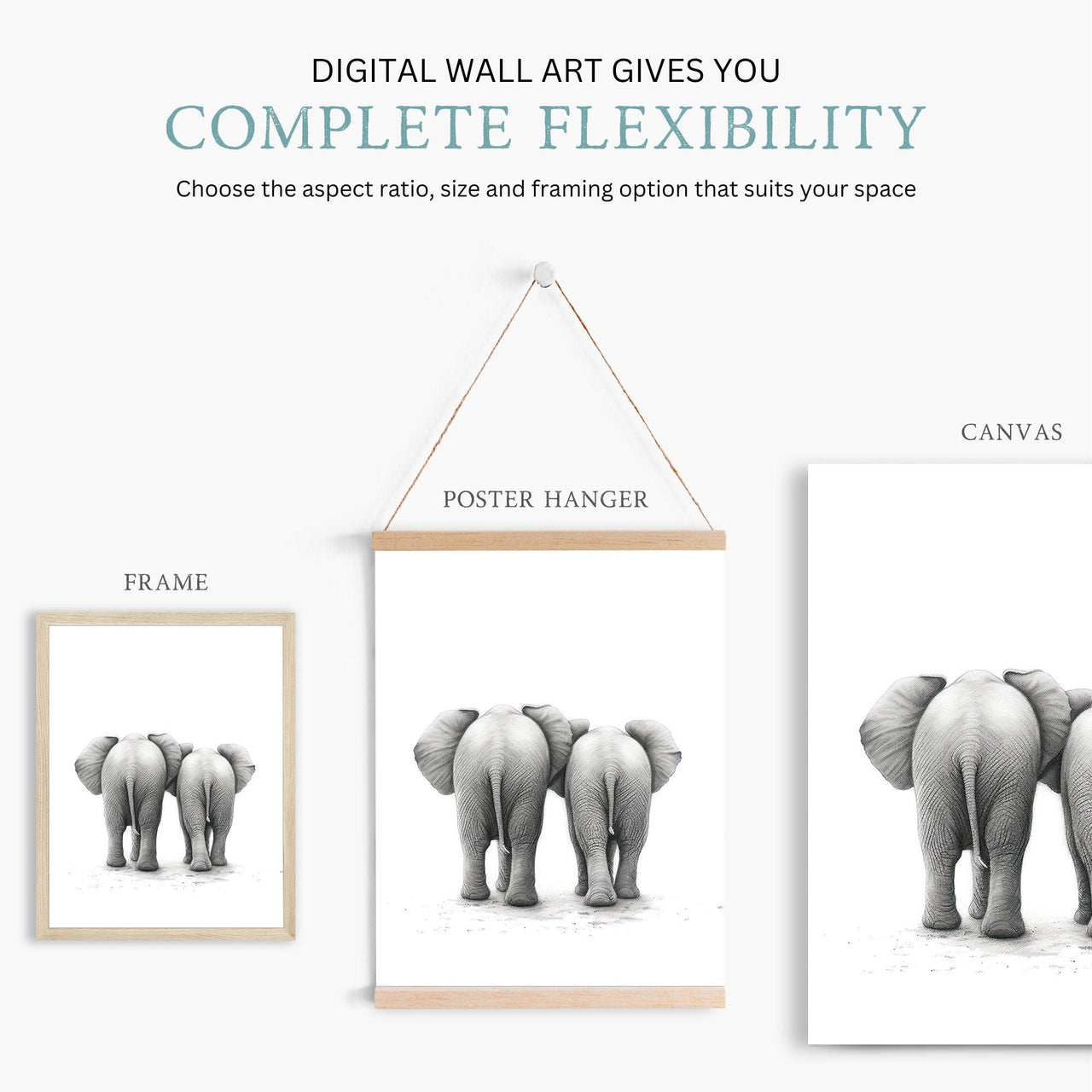 Elephant Wall Art – Safari Kids Room Decor