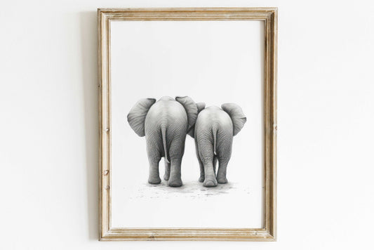 Elephant Wall Art, Safari Animal Decor, Kids Room Print - WildfieldPrints