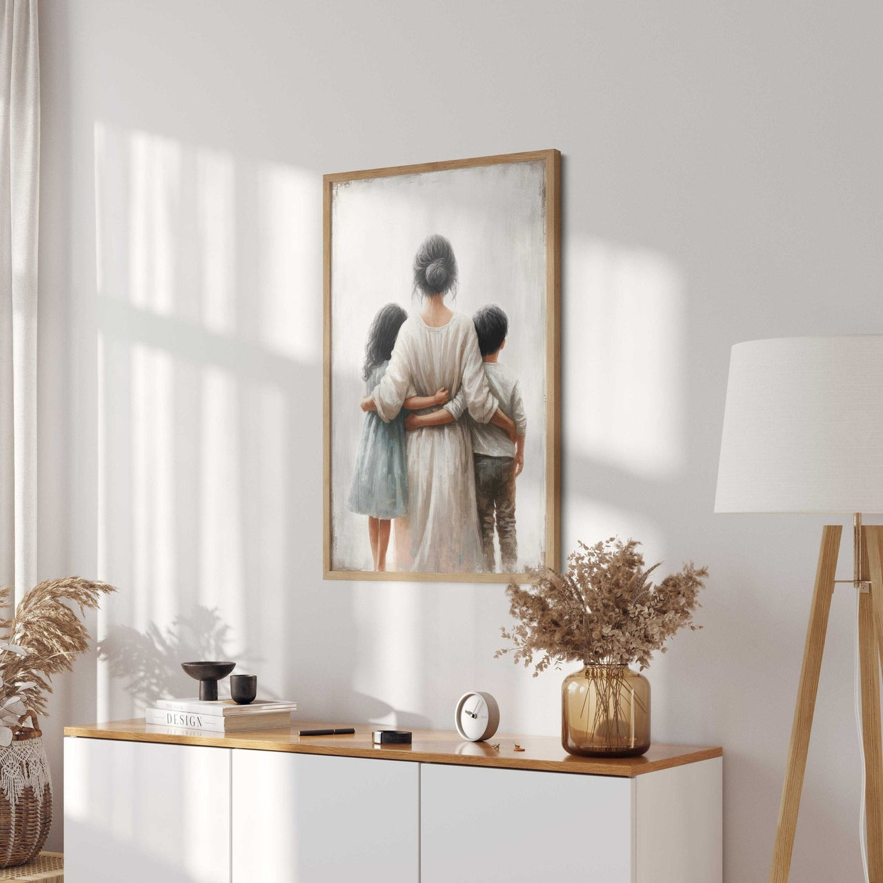 Mother and Children Wall Art – Family Living Room Print