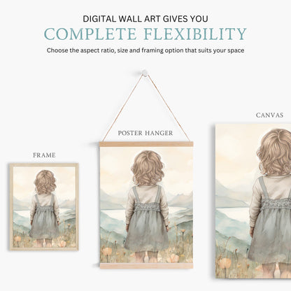 Enchanted Wildflower Triptych Art Prints, Vintage Girl Nursery Decor - WildfieldPrints