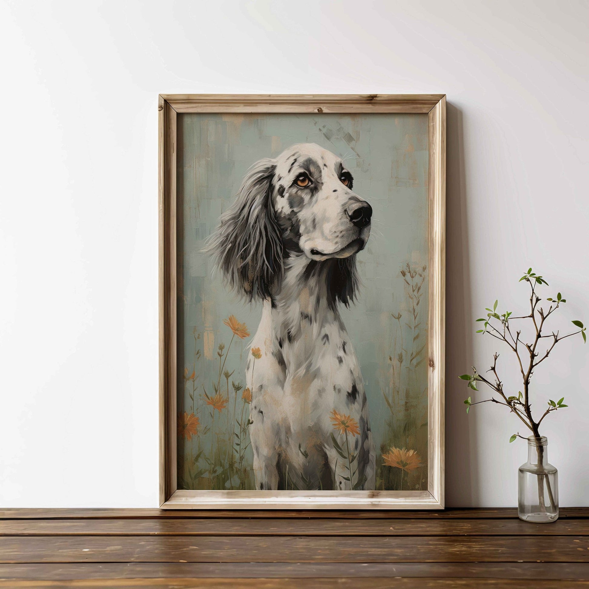 English Setter Art Print, Vintage Dog Portrait, Unique Canine Decor - WildfieldPrints