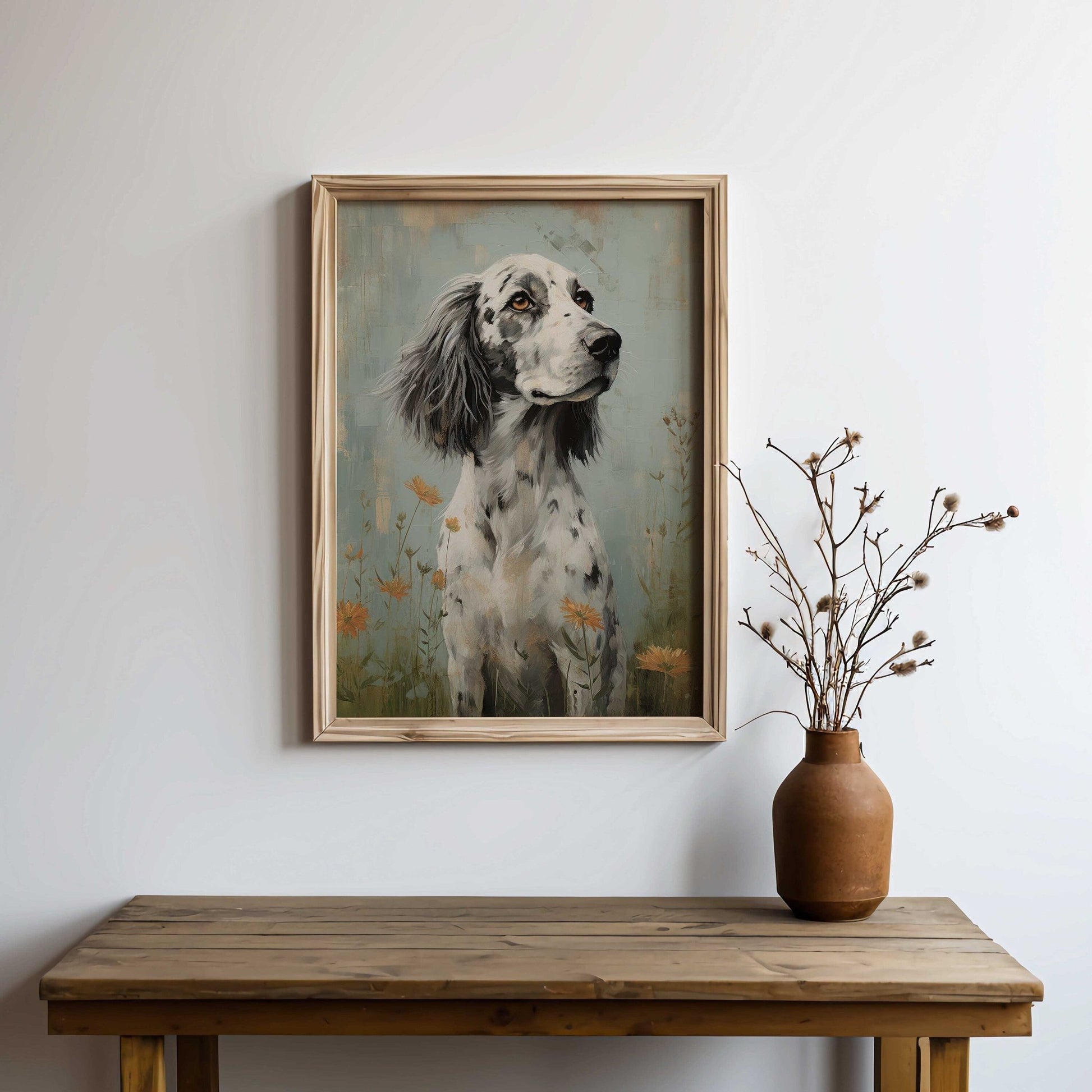 English Setter Art Print, Vintage Dog Portrait, Unique Canine Decor - WildfieldPrints