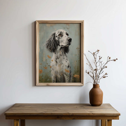 English Setter Art Print, Vintage Dog Portrait, Unique Canine Decor - WildfieldPrints