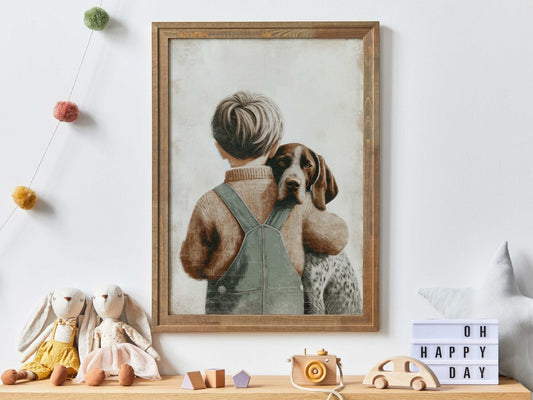 English Setter Nursery Decor, Dog Art Print, Toddler Wall Art - WildfieldPrints