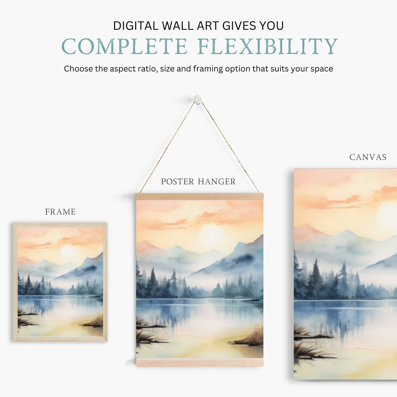 Autumn Forest Wall Art – Landscape Living Room Print • Set of 3