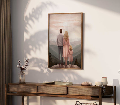 Family Bond Art, Adventure Wall Decor, Mother and Daughter Connection - WildfieldPrints