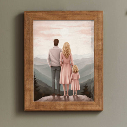 Family Bond Art, Adventure Wall Decor, Mother and Daughter Connection - WildfieldPrints