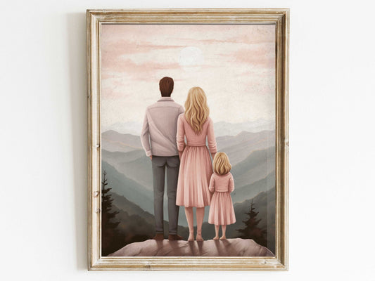 Family Bond Art, Adventure Wall Decor, Mother and Daughter Connection - WildfieldPrints