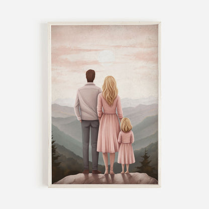 Family Bond Art, Adventure Wall Decor, Mother and Daughter Connection - WildfieldPrints
