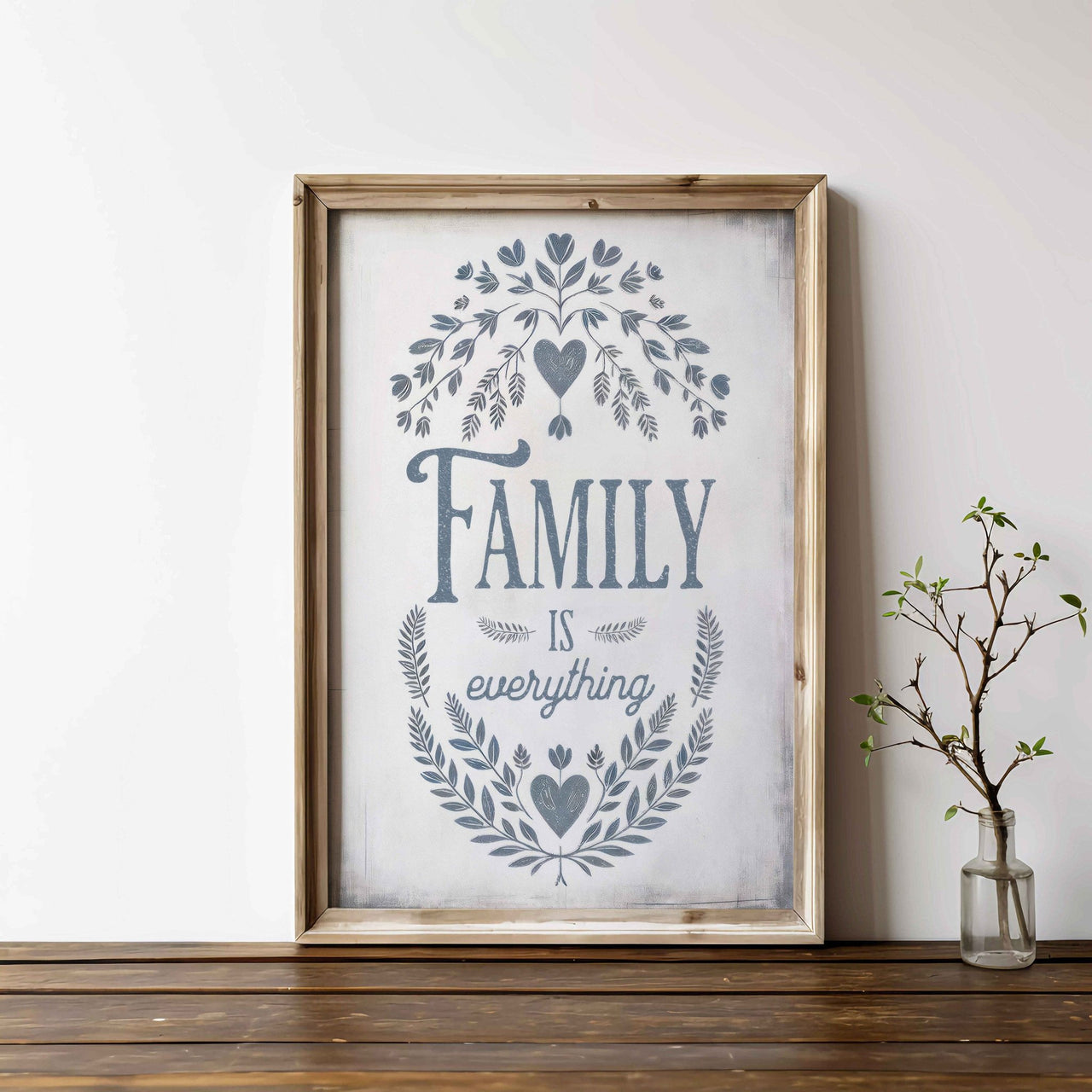 Family Quote Wall Art – Vintage Living Room Print