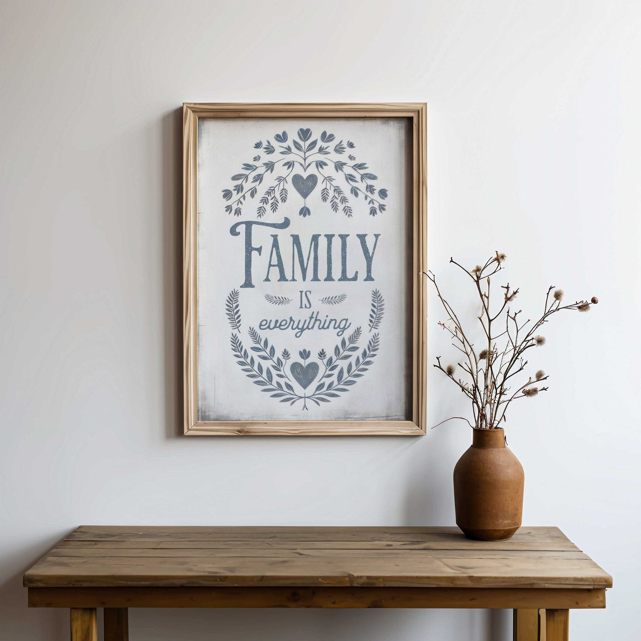Family Quote Wall Art – Vintage Living Room Print