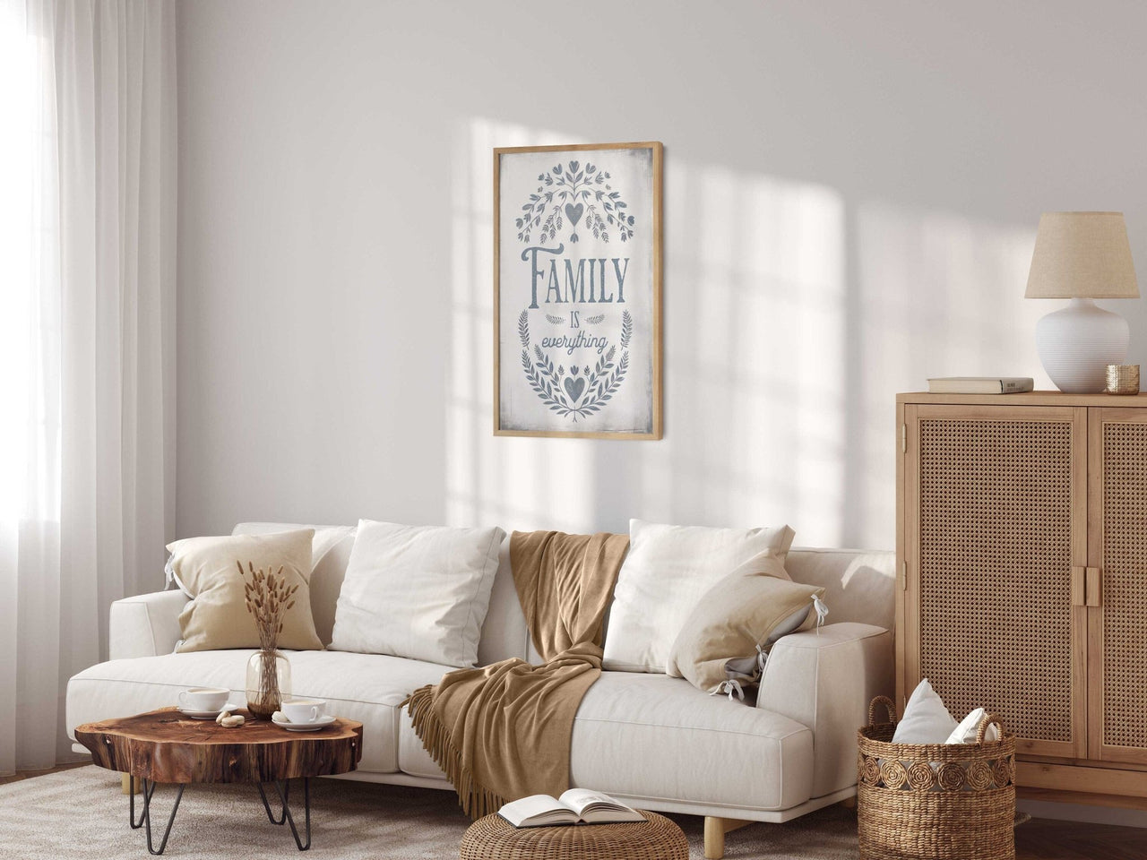 Family Quote Wall Art – Vintage Living Room Print