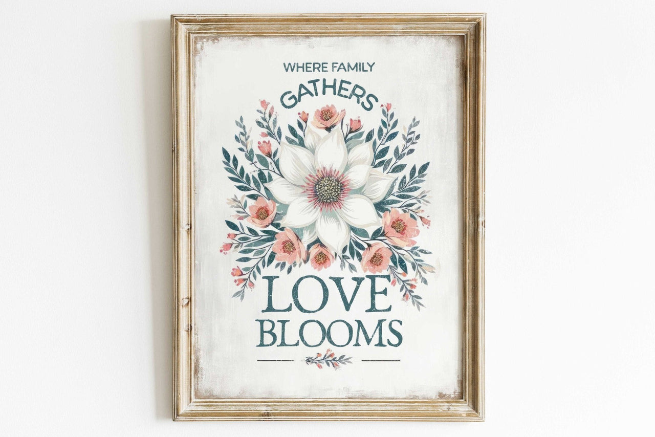Floral Quote Wall Art – Vintage Girls Room Print