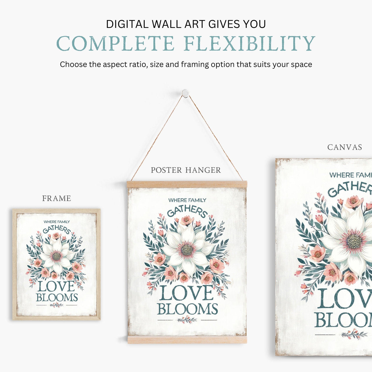 Floral Quote Wall Art – Vintage Girls Room Print