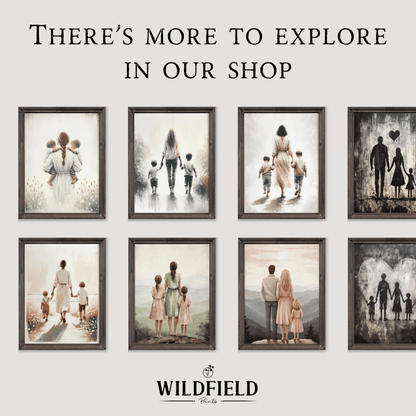 Family Wall Art, Rustic Home Decor, Farmhouse Style Decor - WildfieldPrints