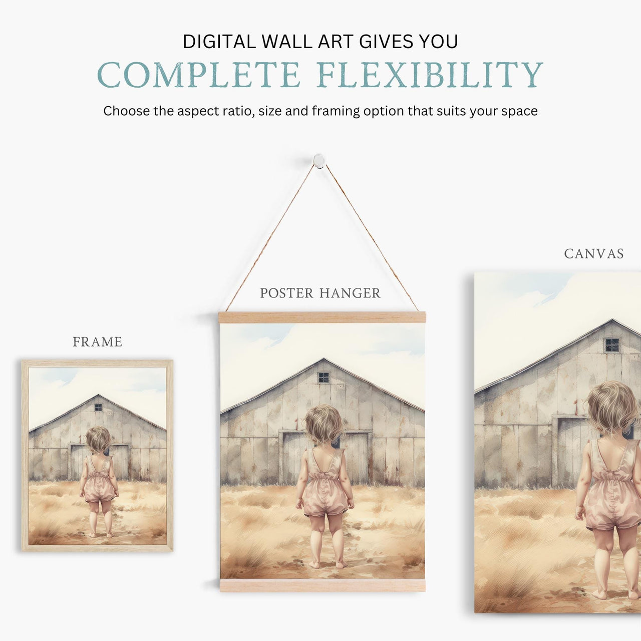 Goat and Goose Wall Art – Farm Nursery Print for Girls • Set of 3