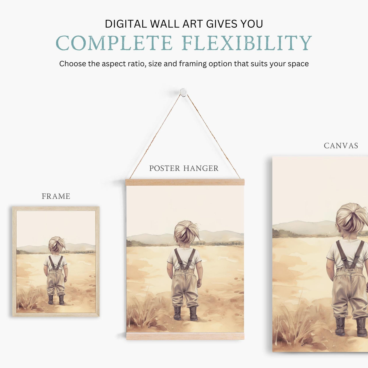 Farm Girl Wall Art – Country Nursery Print for Girls Room • Set of 3