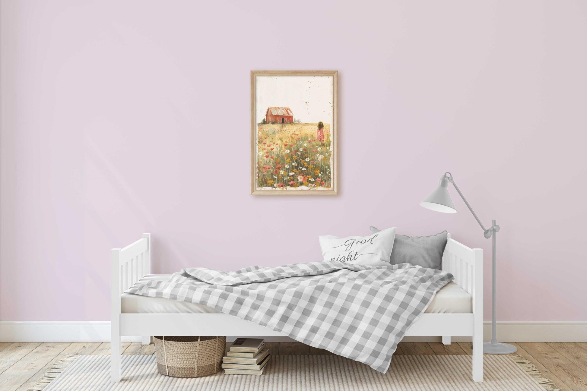 Farm Nursery Decor Girl, Red Barn Painting, Country Wall Decor, Wildflower Field Art, Farmhouse Nursery, Set of 3, Printable Country Art - My Store