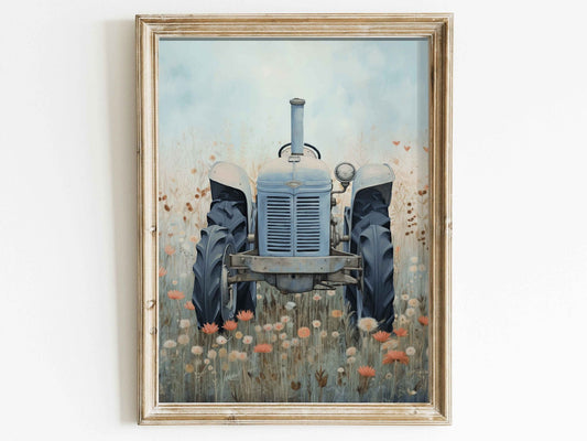 Farm Nursery Wall Art, Vintage Tractor Decor, Kids Vehicle Prints - WildfieldPrints