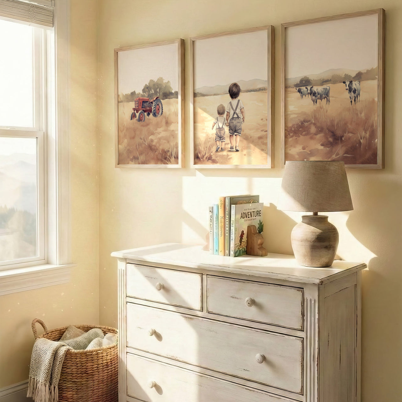 Farmhouse Brothers Wall Art – Family Nursery Print • Set of 3