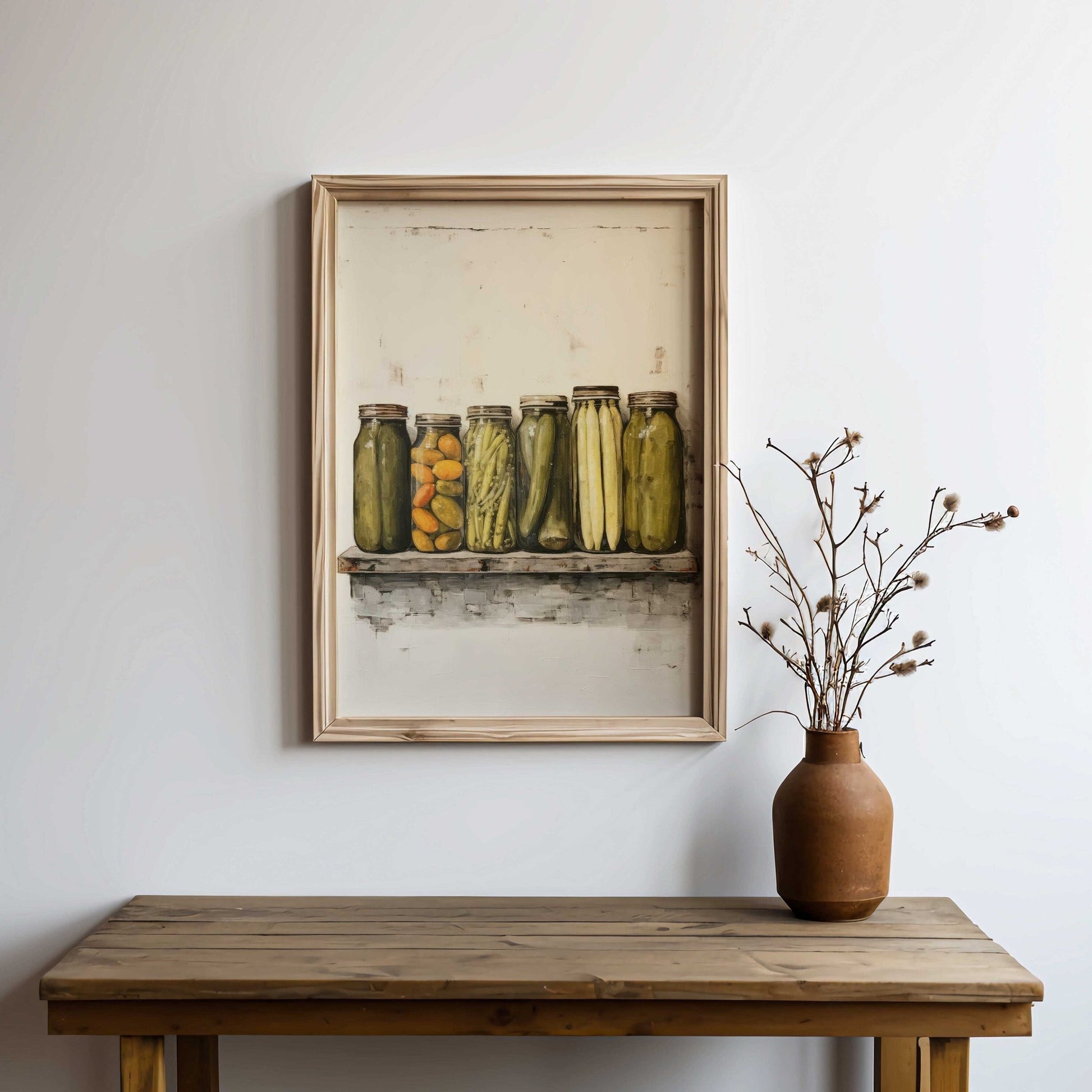 Farmhouse Kitchen Decor, Rustic Mason Jar Art Print, Country Home Decor - WildfieldPrints