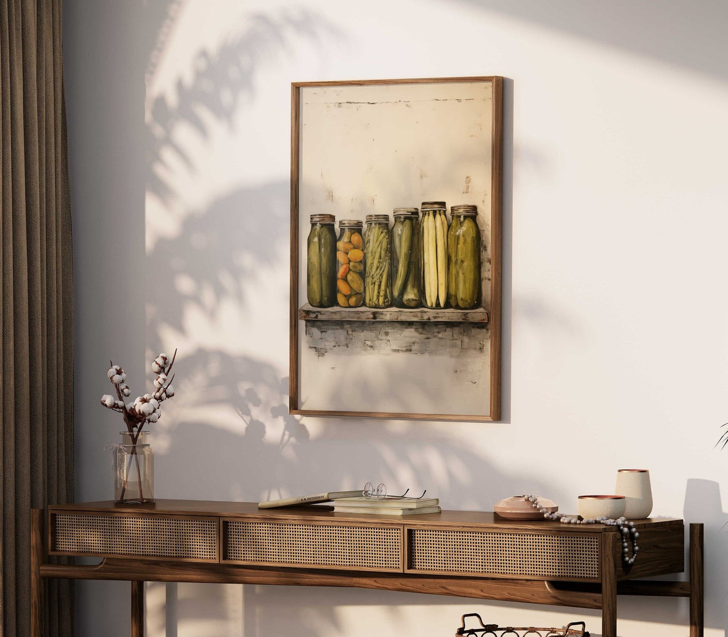 Farmhouse Kitchen Decor, Rustic Mason Jar Art Print, Country Home Decor - WildfieldPrints