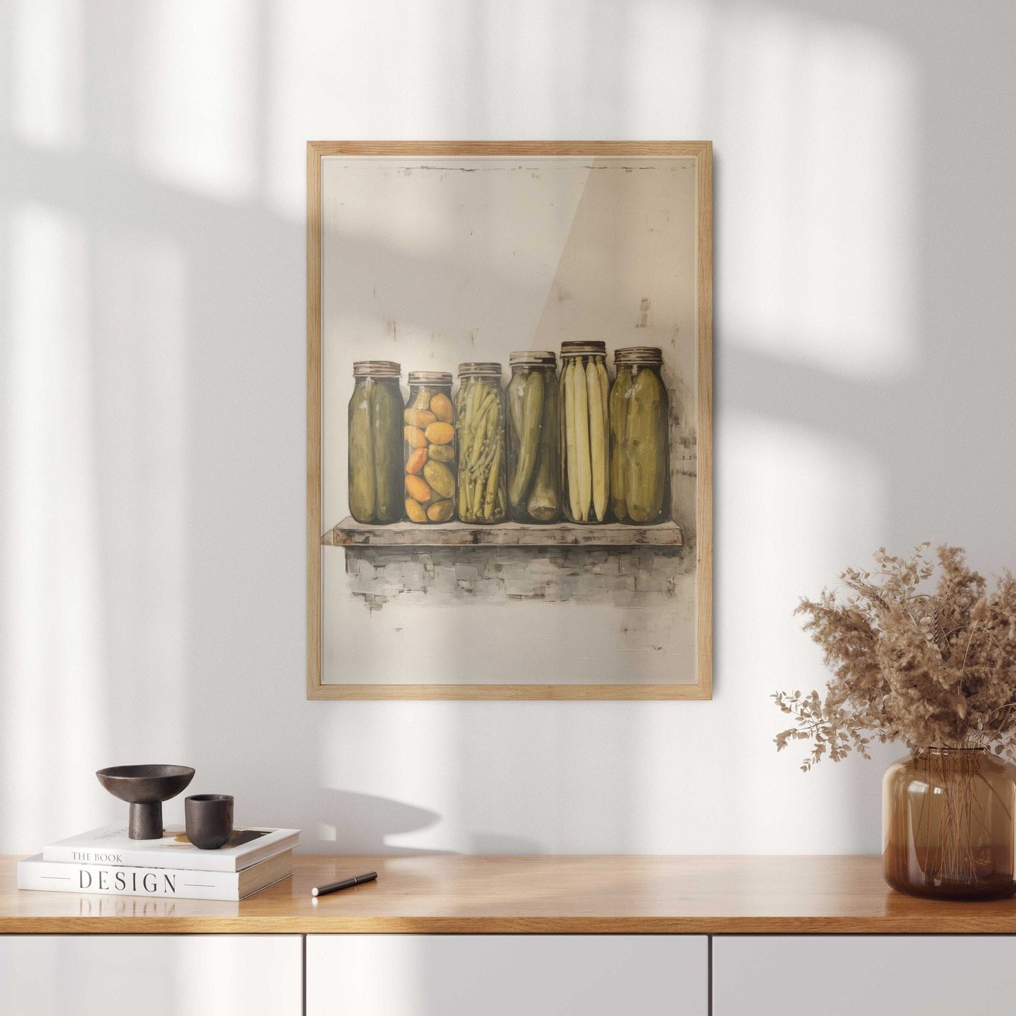 Farmhouse Kitchen Decor, Rustic Mason Jar Art Print, Country Home Decor - WildfieldPrints
