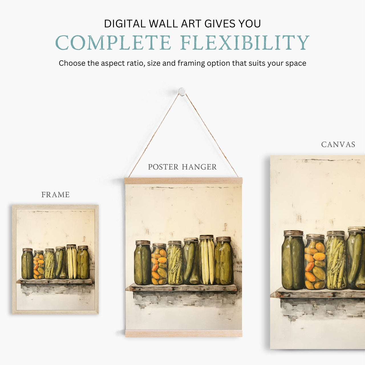 Mason Jar Wall Art – Farmhouse Kitchen Print