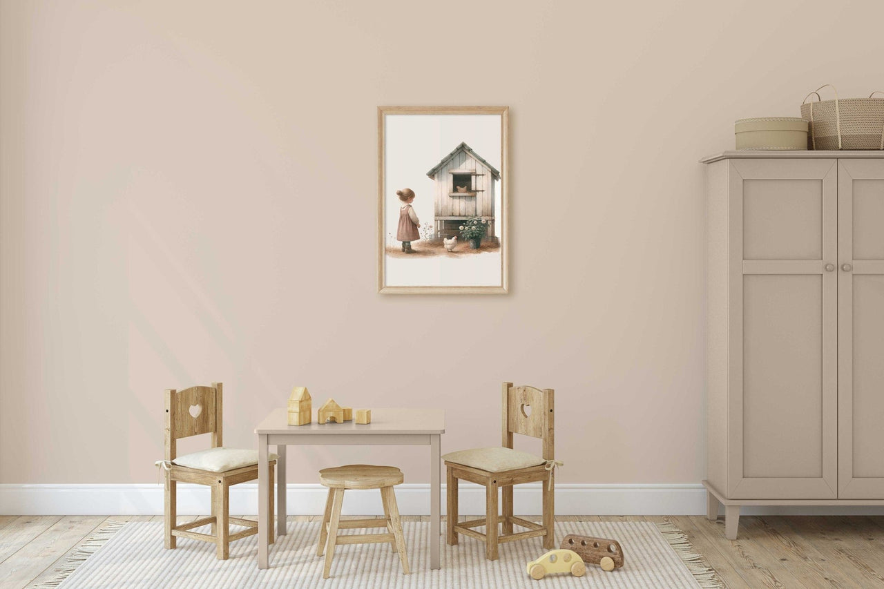 Chicken Wall Art – Farm Girls Room Print