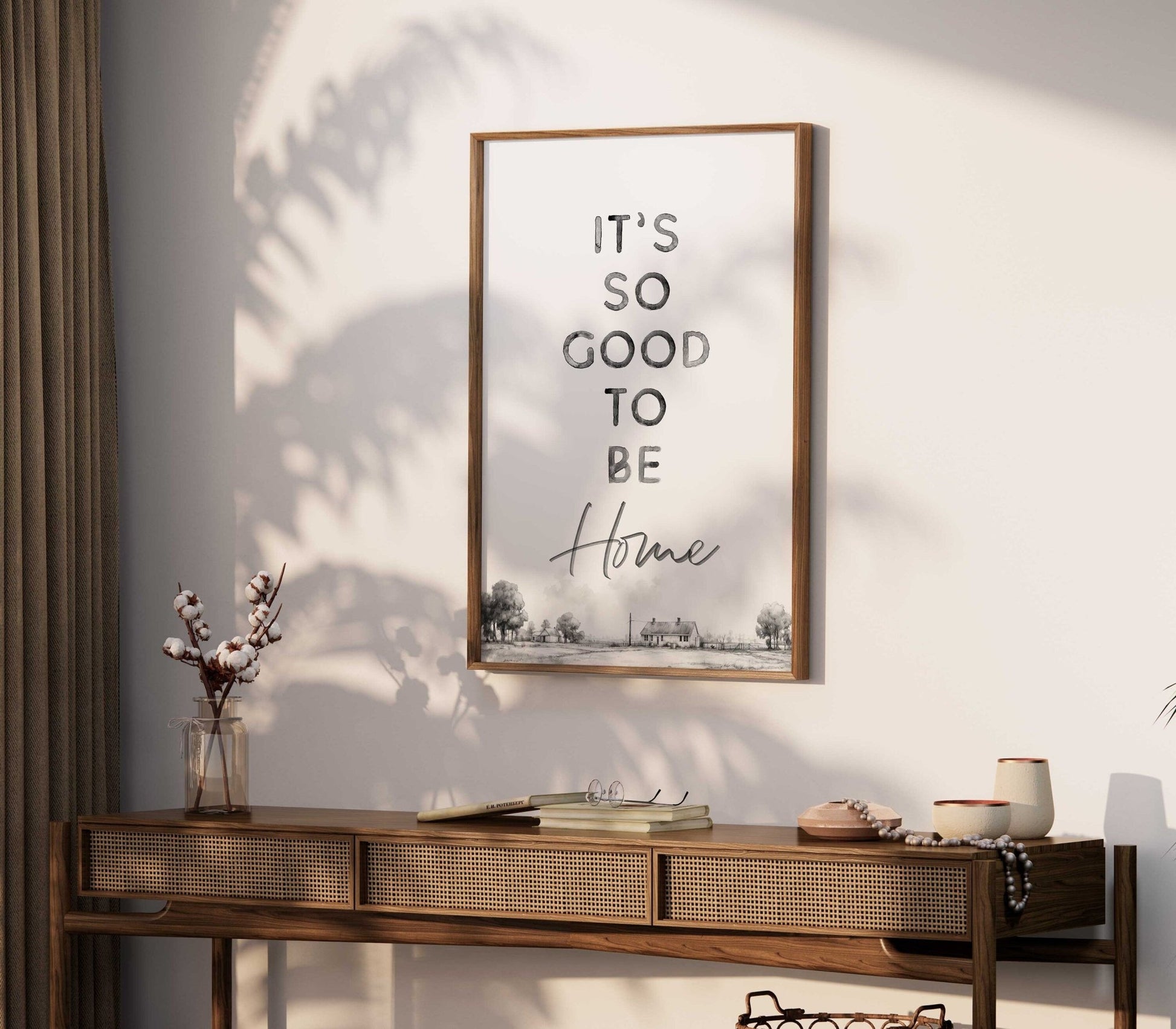 Farmhouse Quote Wall Art, Vintage Watercolor Decor, Home Sweet Home Print - WildfieldPrints