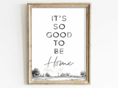 Farmhouse Quote Wall Art, Vintage Watercolor Decor, Home Sweet Home Print - WildfieldPrints