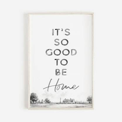 Farmhouse Quote Wall Art, Vintage Watercolor Decor, Home Sweet Home Print - WildfieldPrints