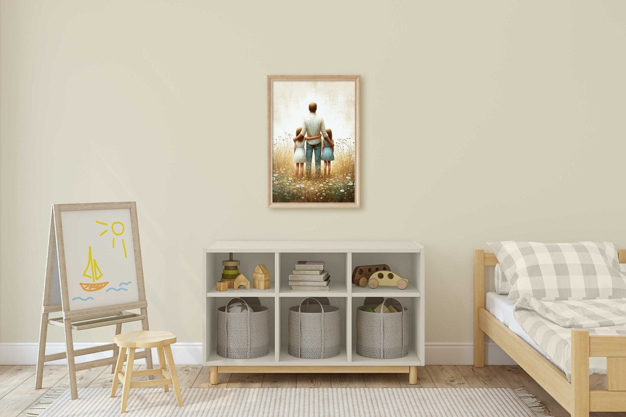 Father & Daughter Print – Family Living Room Wall Art