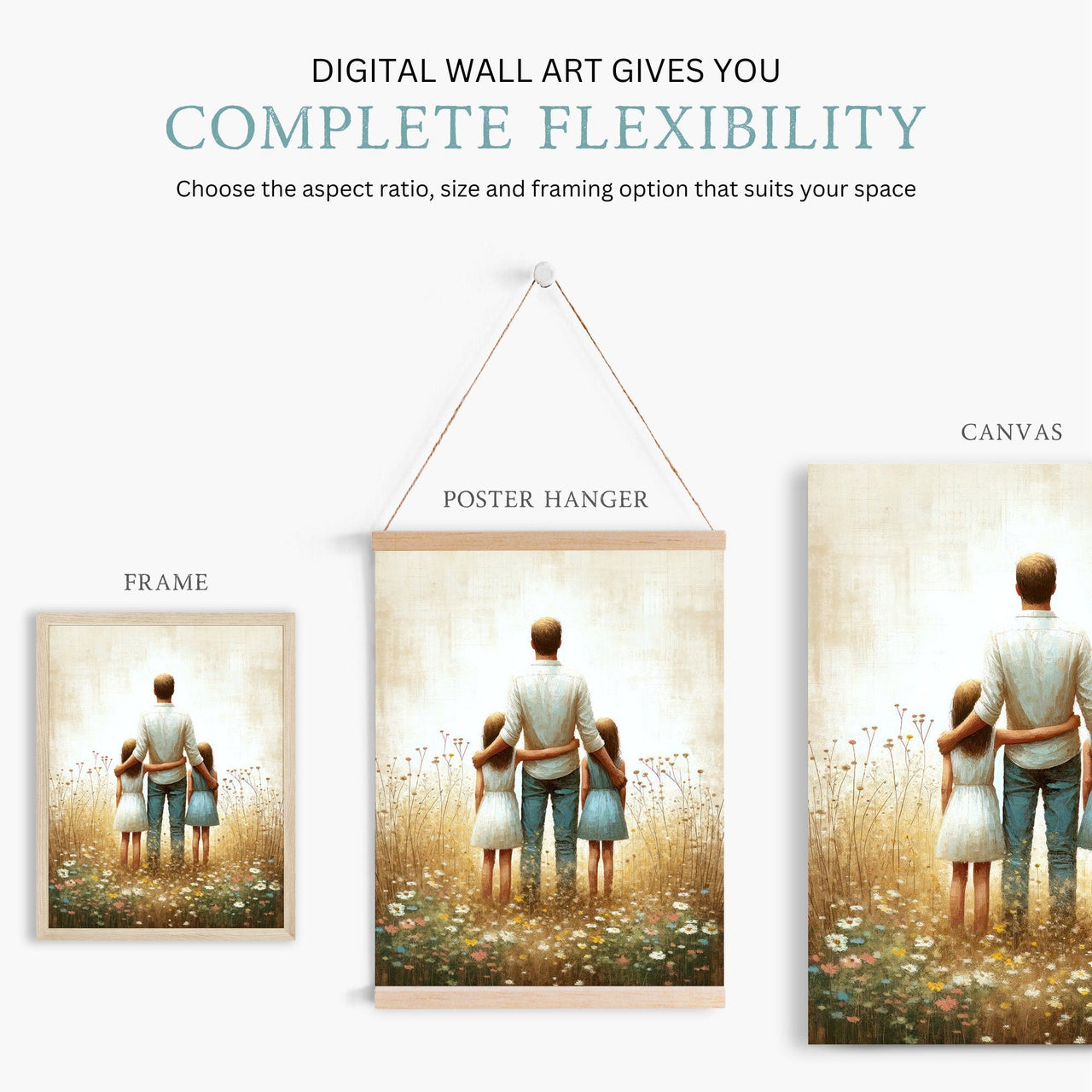 Father & Daughter Print – Family Living Room Wall Art