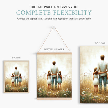 Father & Daughter Print, Family Love Wall Decor, Gift for Dads - WildfieldPrints