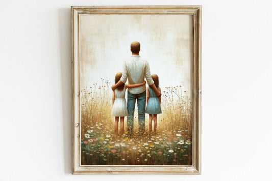 Father & Daughter Print, Family Love Wall Decor, Gift for Dads - WildfieldPrints