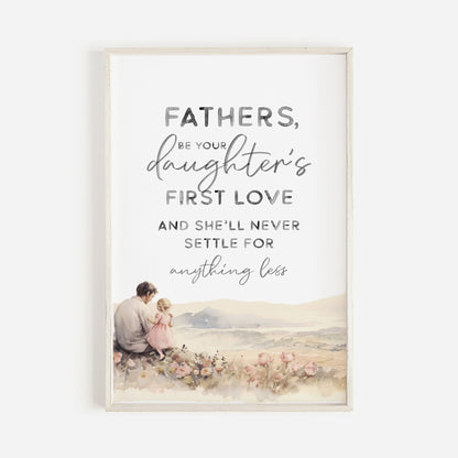 Father Daughter Quote Art, Dad and Daughter Wall Decor, Nursery Decor - WildfieldPrints