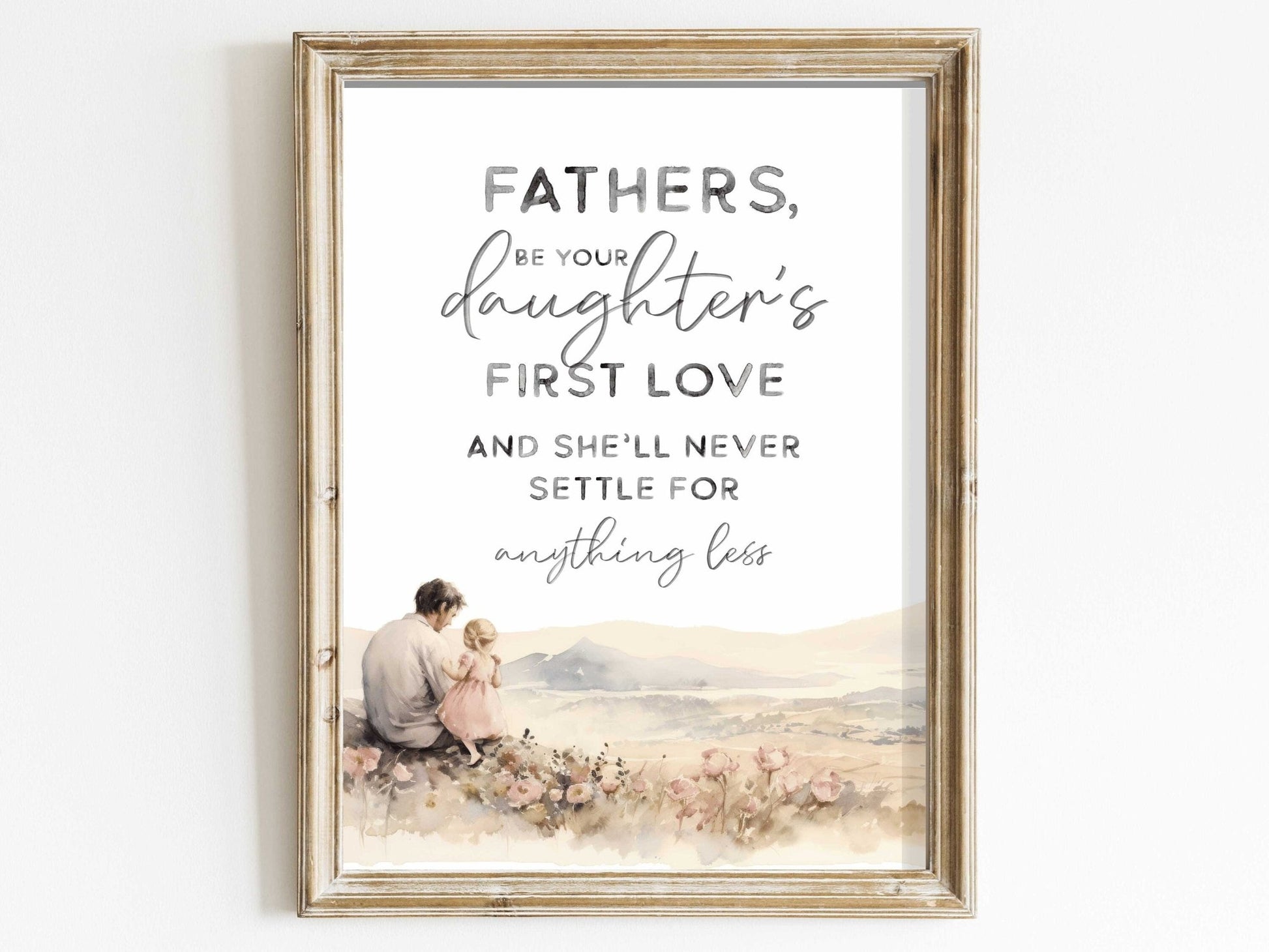 Father Daughter Quote Art, Dad and Daughter Wall Decor, Nursery Decor - WildfieldPrints