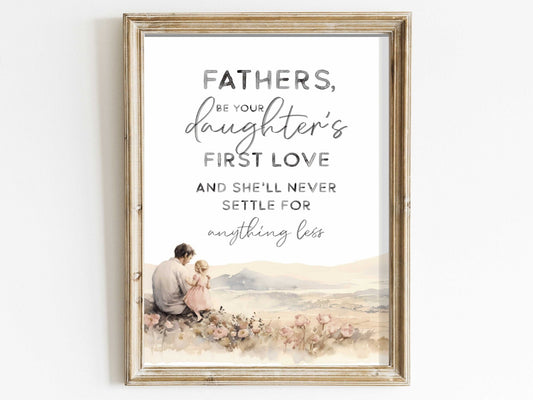 Father Daughter Quote Art, Dad and Daughter Wall Decor, Nursery Decor - WildfieldPrints