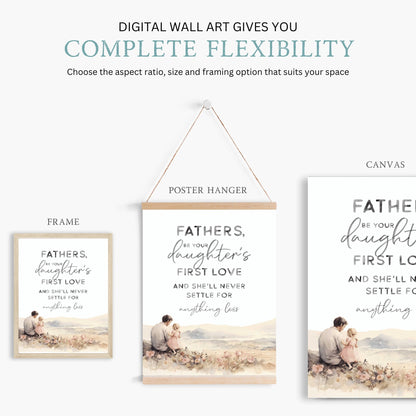 Father Daughter Quote Art, Dad and Daughter Wall Decor, Nursery Decor - WildfieldPrints