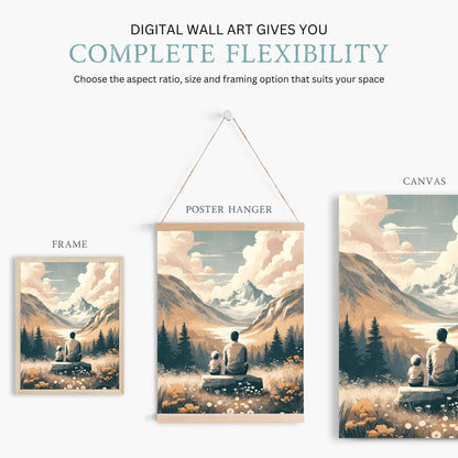Father & Son Bond Painting, Family Love Wall Decor, Adventure Nursery Art - WildfieldPrints